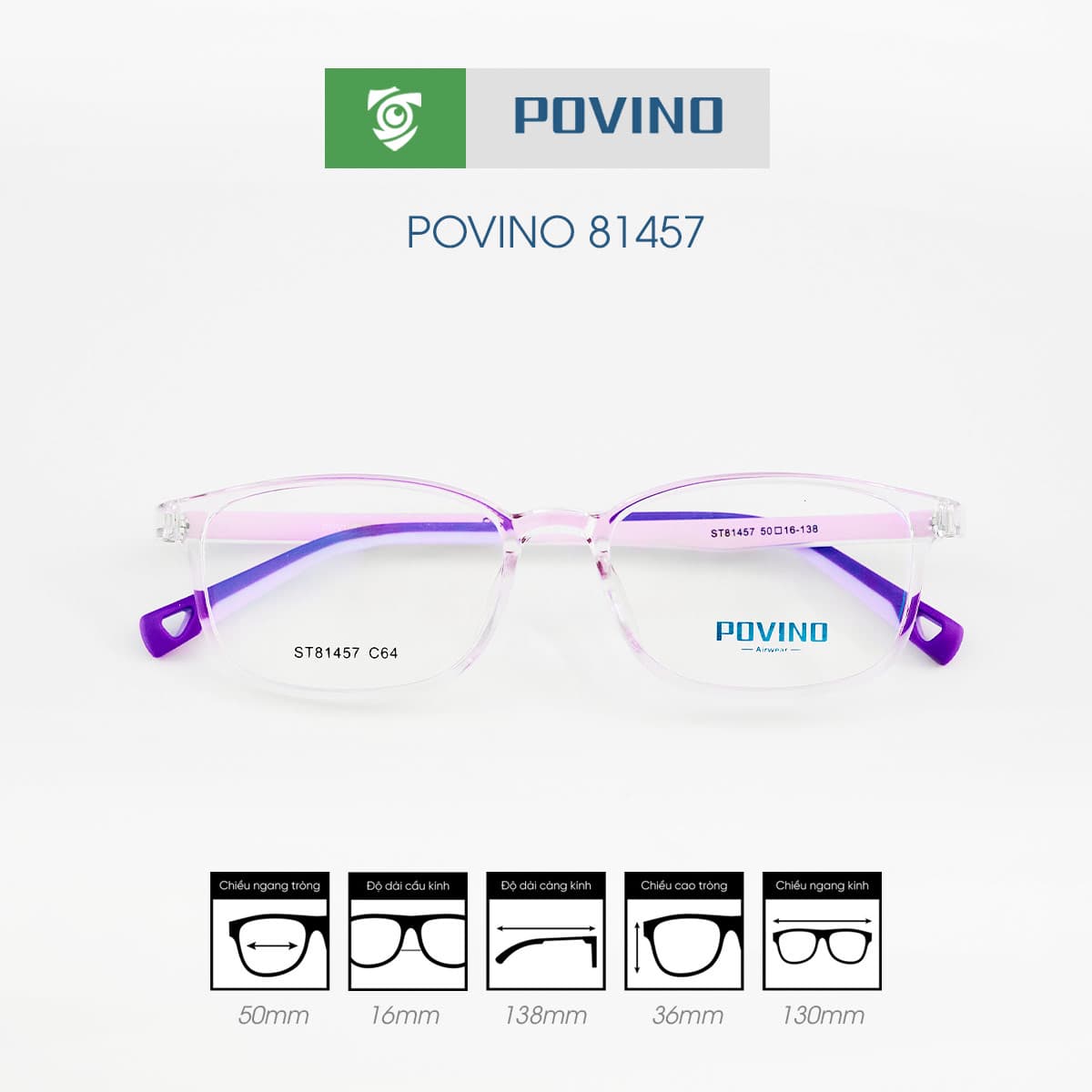 Gọng kính POVINO PO81457 - Ảnh 7