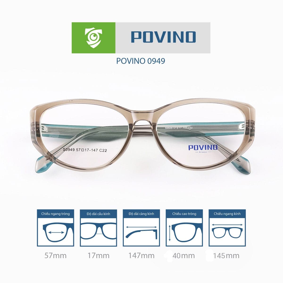 Gọng kính POVINO PO0949 - Ảnh 6