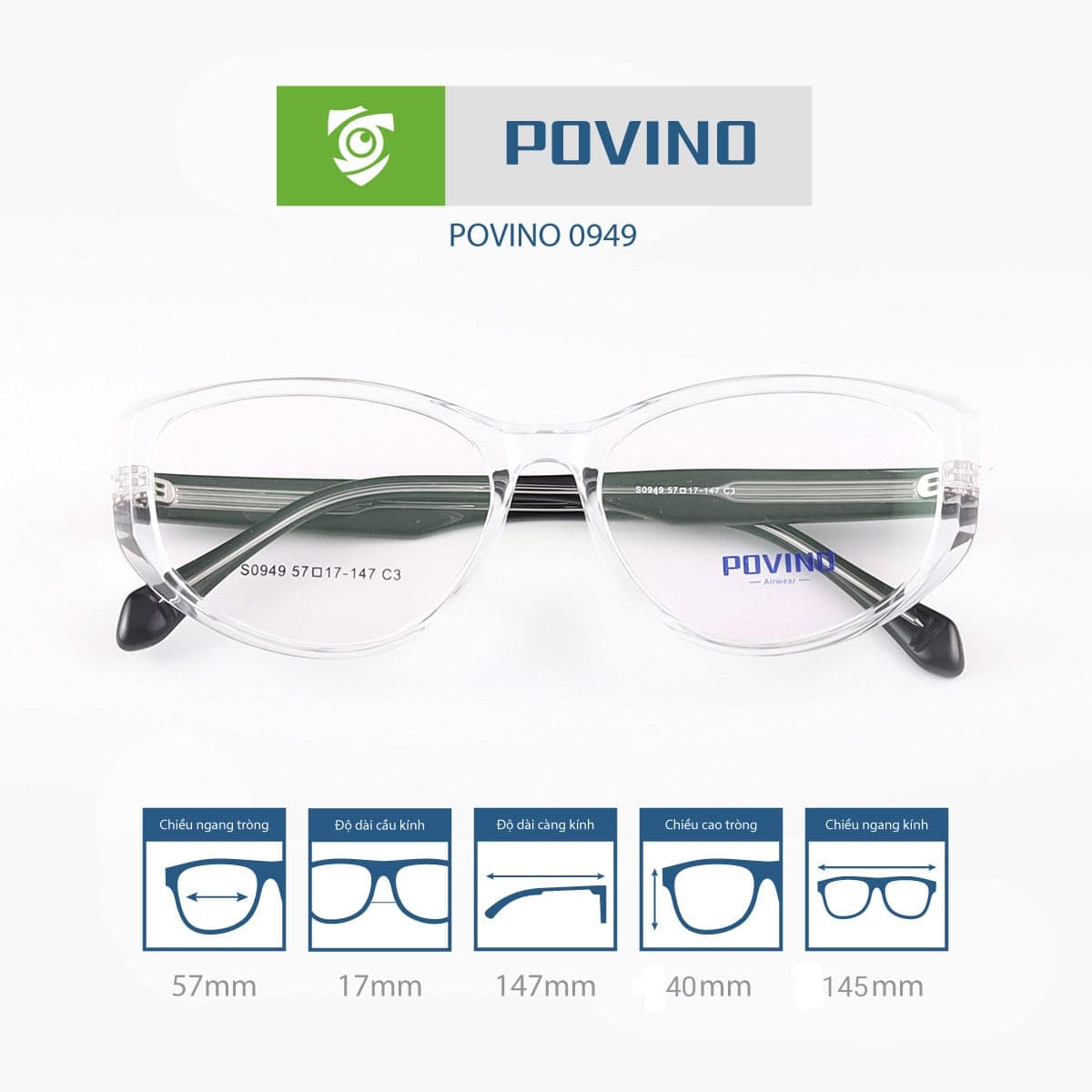 Gọng kính POVINO PO0949 - Ảnh 7