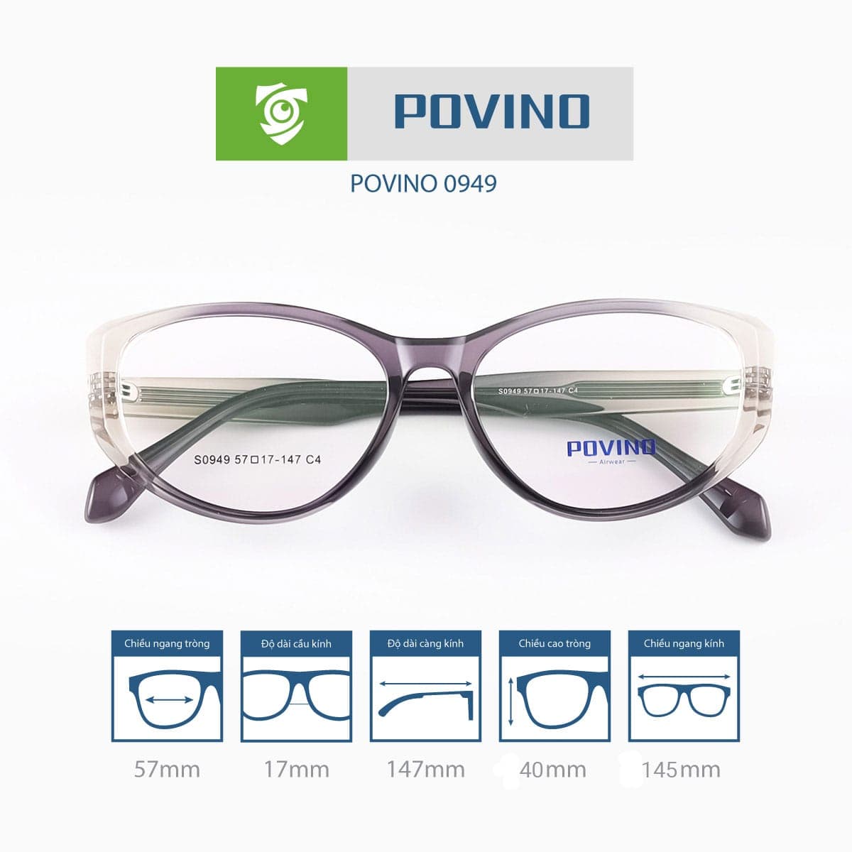 Gọng kính POVINO PO0949 - Ảnh 8