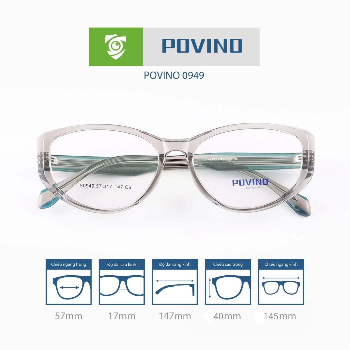 Gọng kính POVINO PO0949 - Ảnh 5
