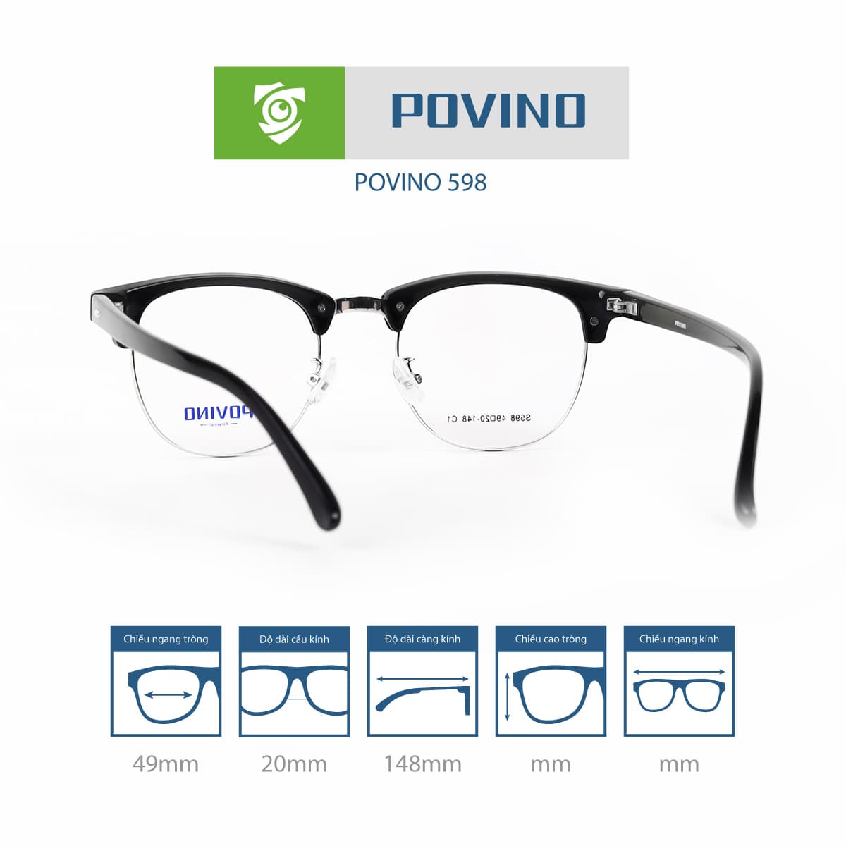 Gọng kính POVINO PO598 - Ảnh 13