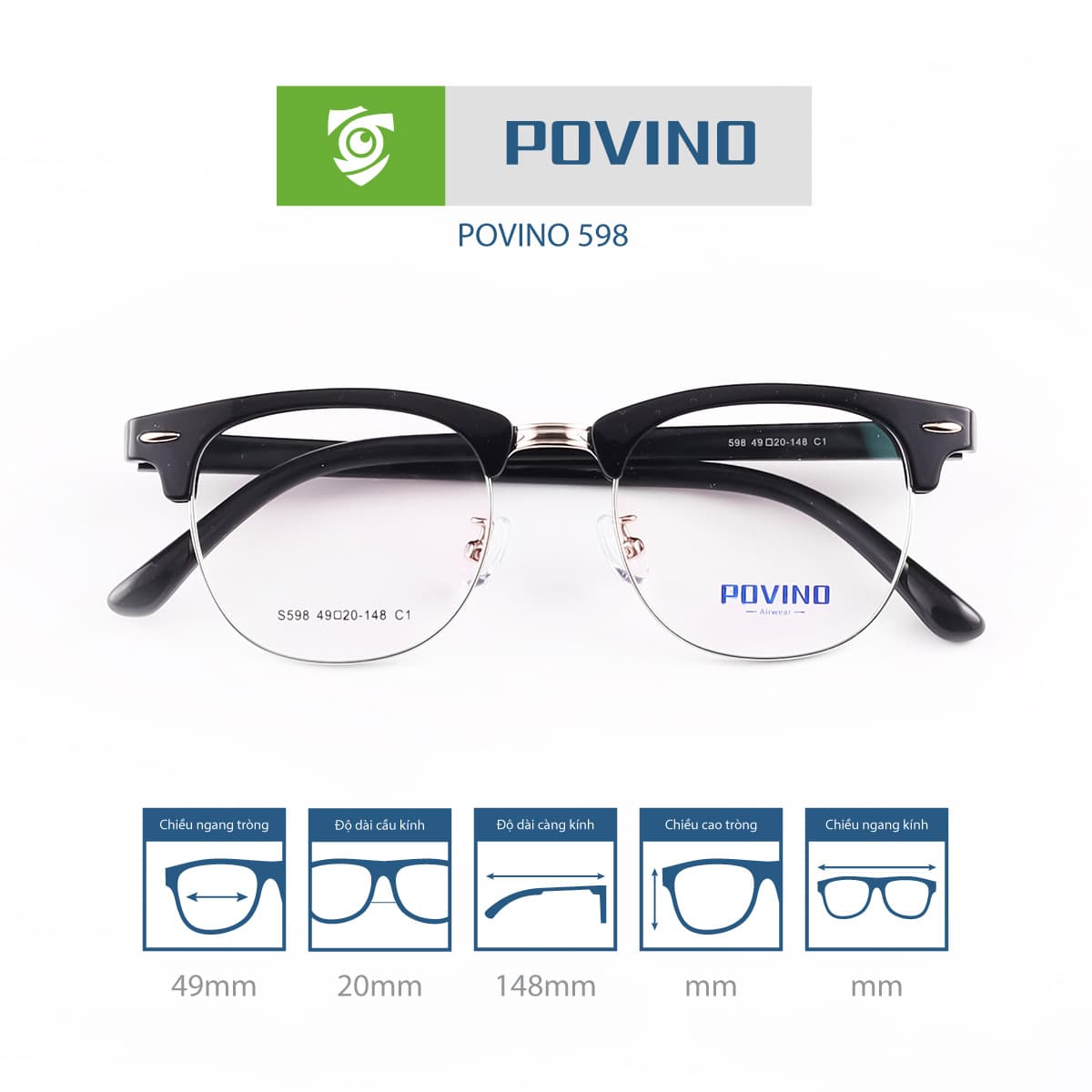 Gọng kính POVINO PO598 - Ảnh 12
