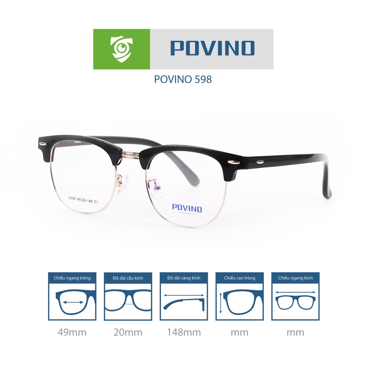 Gọng kính POVINO PO598 - Ảnh 10