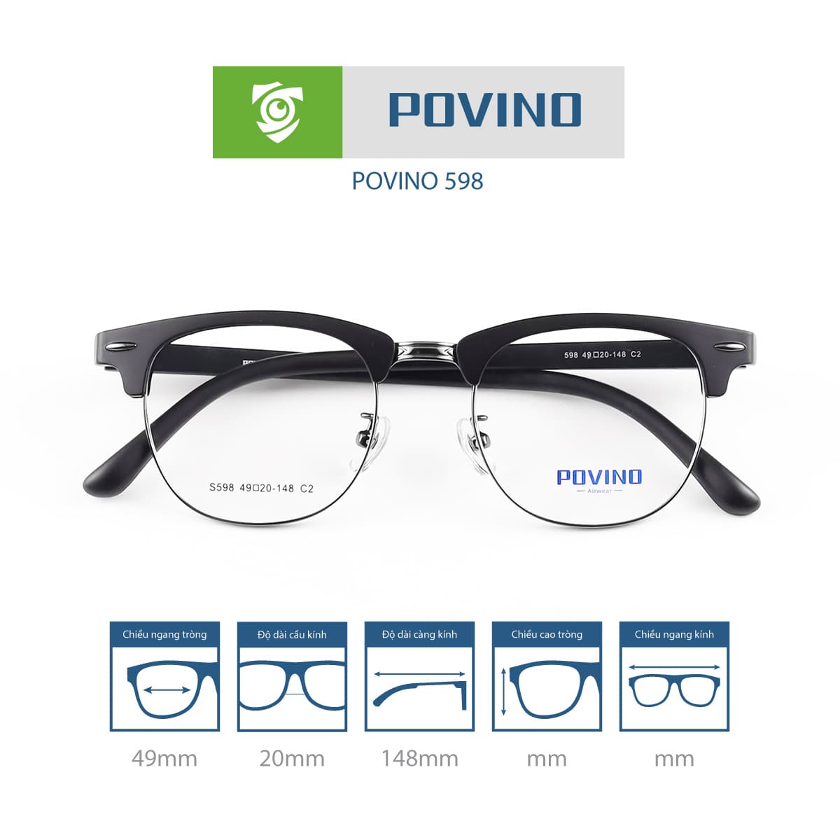 Gọng kính POVINO PO598 - Ảnh 9