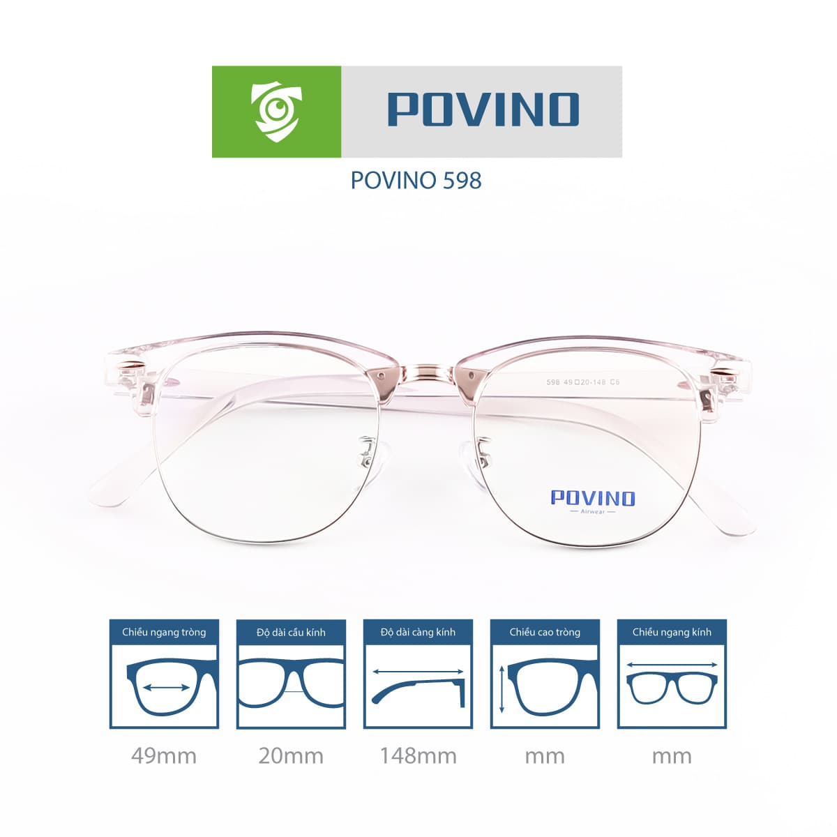 Gọng kính POVINO PO598 - Ảnh 5