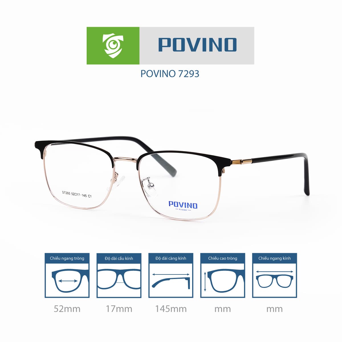 Gọng kính POVINO PO7293 - Ảnh 11