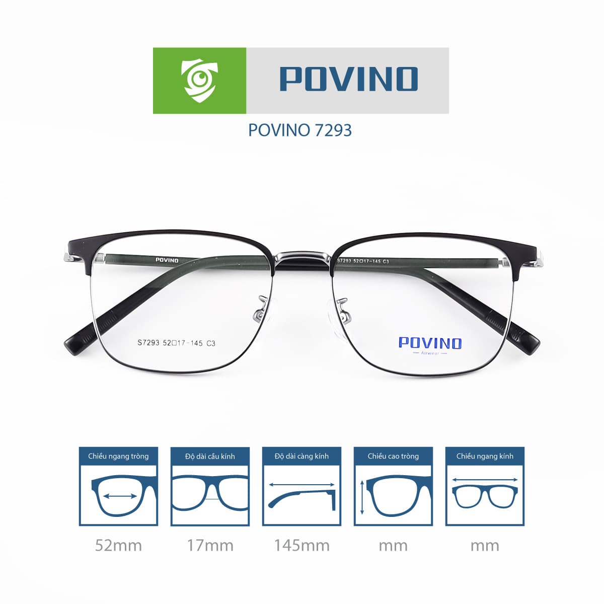 Gọng kính POVINO PO7293 - Ảnh 7