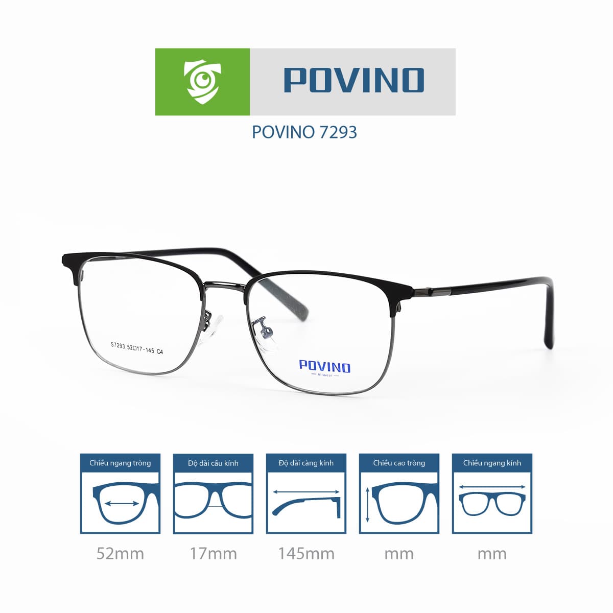 Gọng kính POVINO PO7293 - Ảnh 4