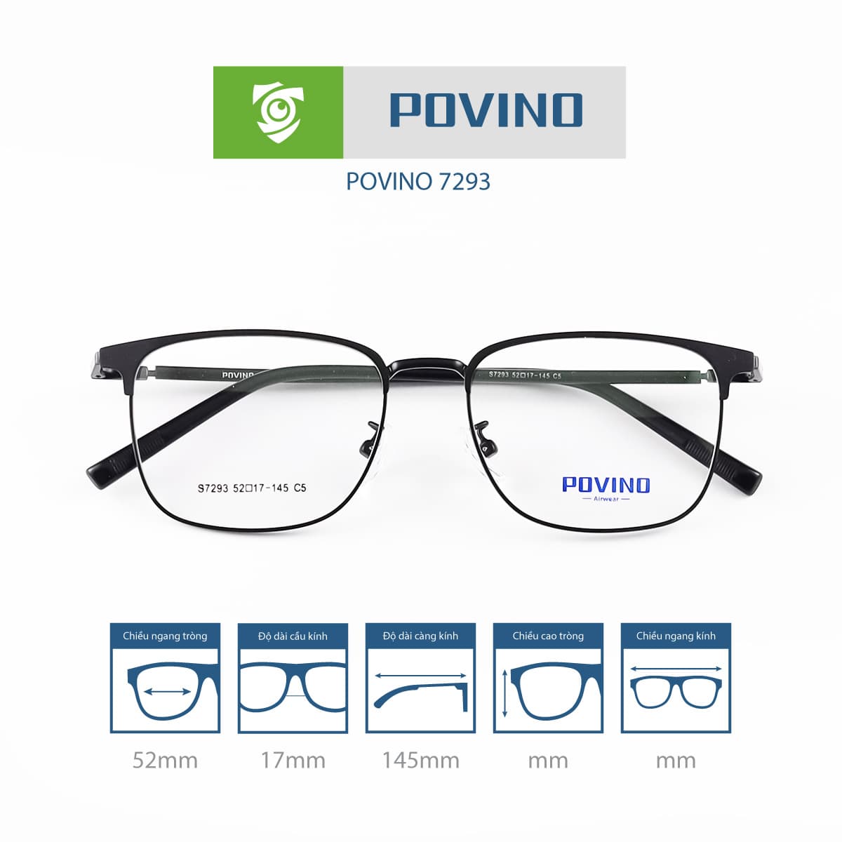 Gọng kính POVINO PO7293 - Ảnh 3