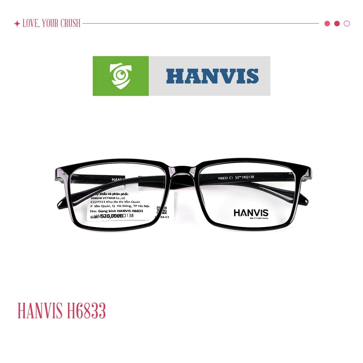 Gọng kính HANVIS H6833 - Ảnh 1