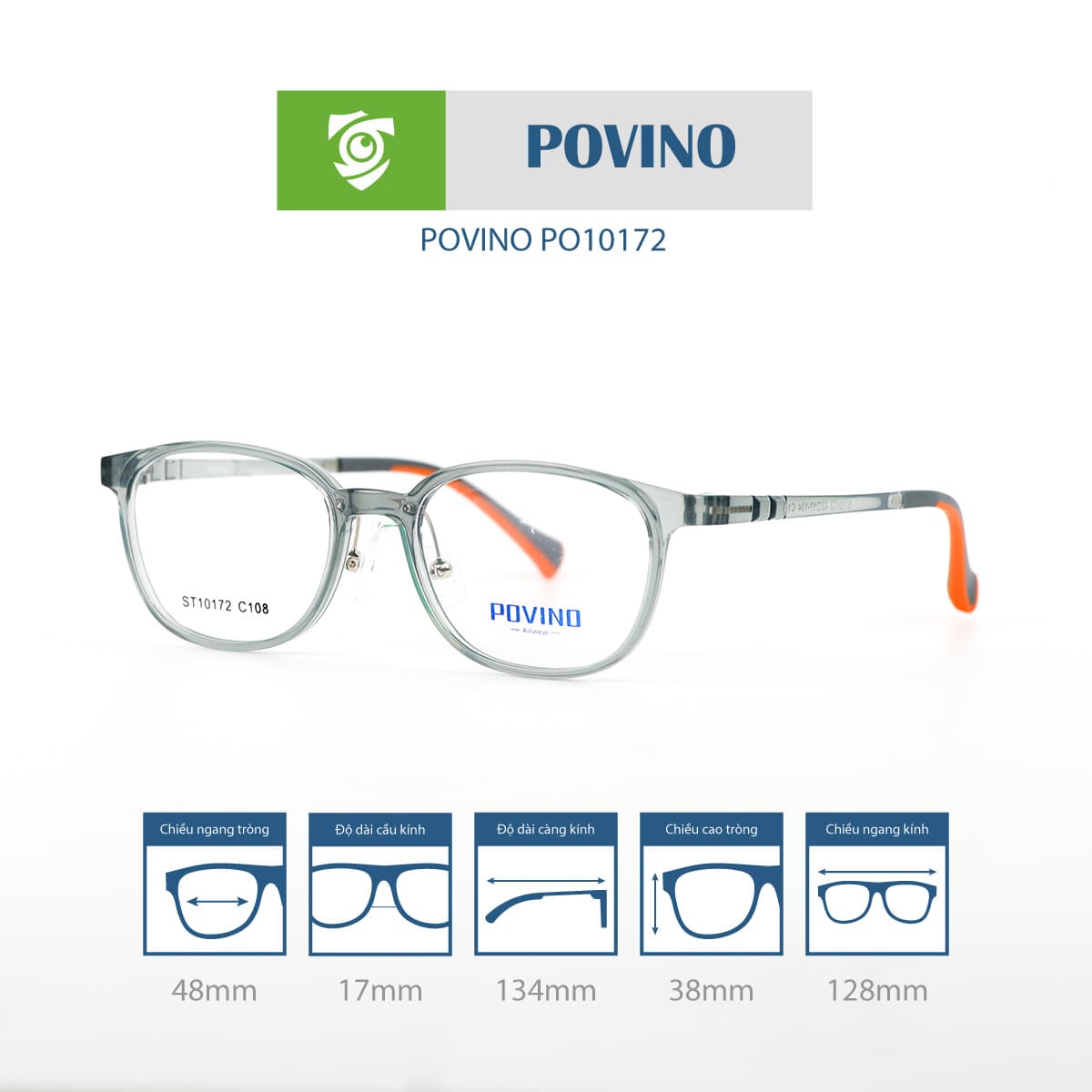 Gọng kính POVINO PO10172 - Ảnh 12