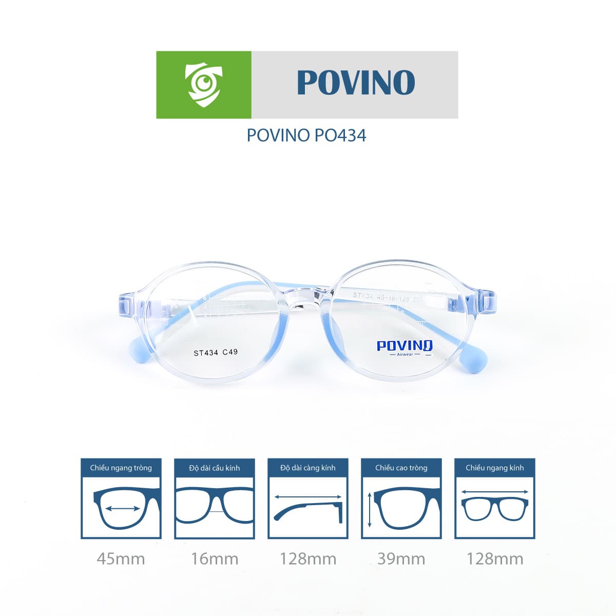 Gọng kính trẻ em POVINO PO434 - Ảnh 2