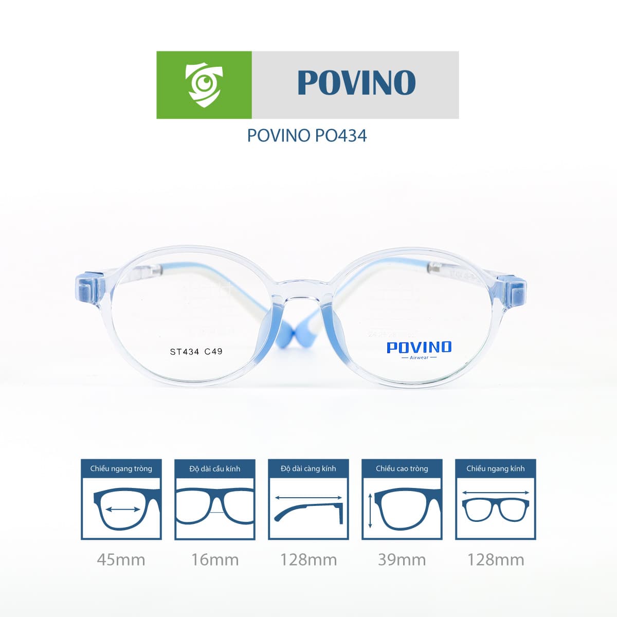 Gọng kính trẻ em POVINO PO434 - Ảnh 1