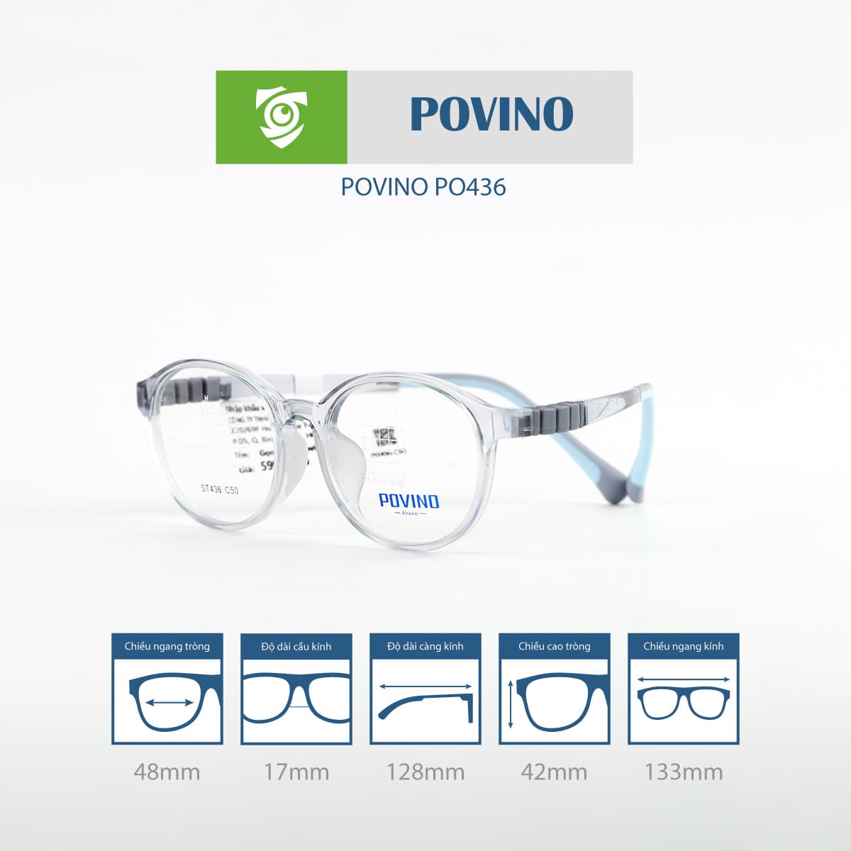 Gọng kính trẻ em POVINO PO436 - Ảnh 11