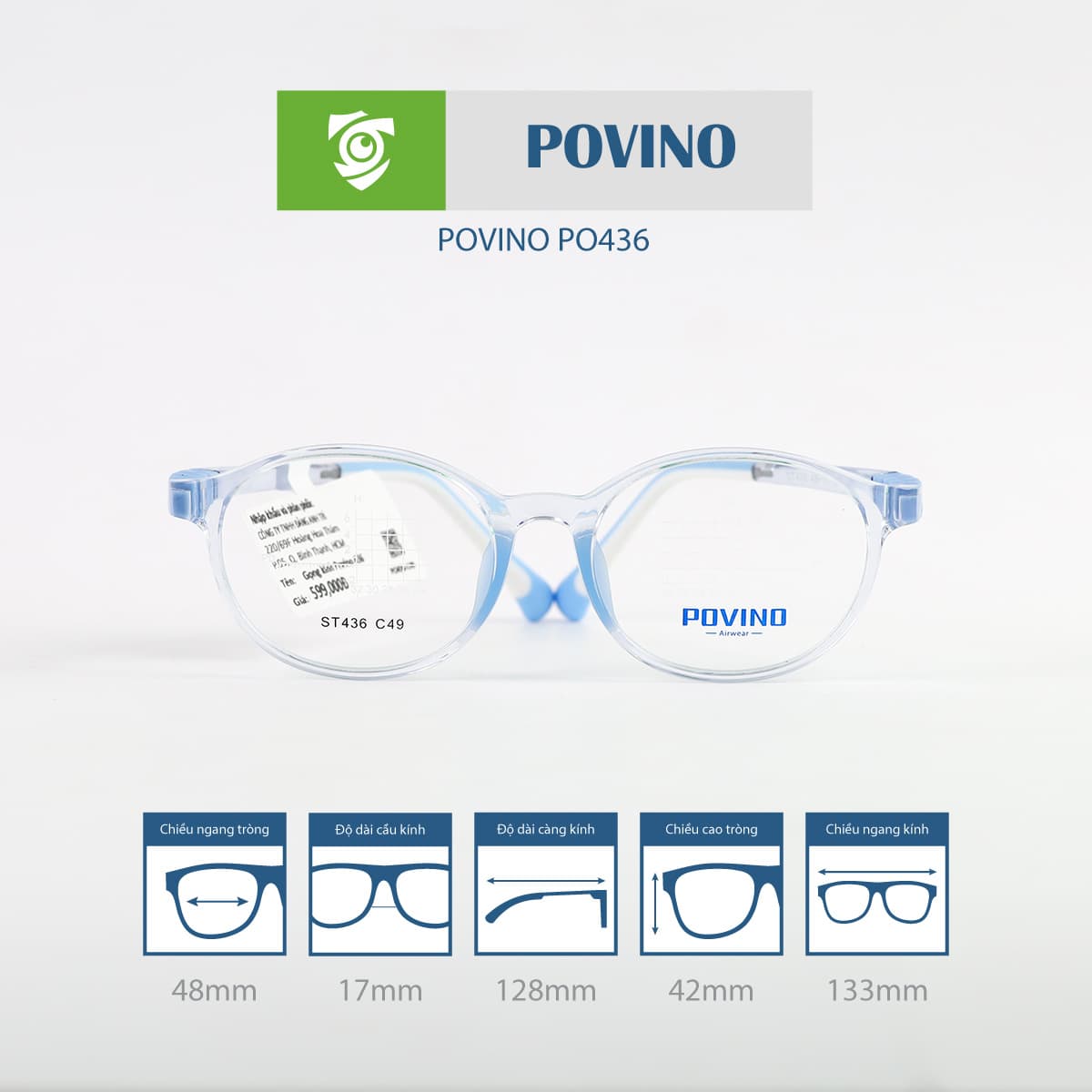 Gọng kính trẻ em POVINO PO436 - Ảnh 1