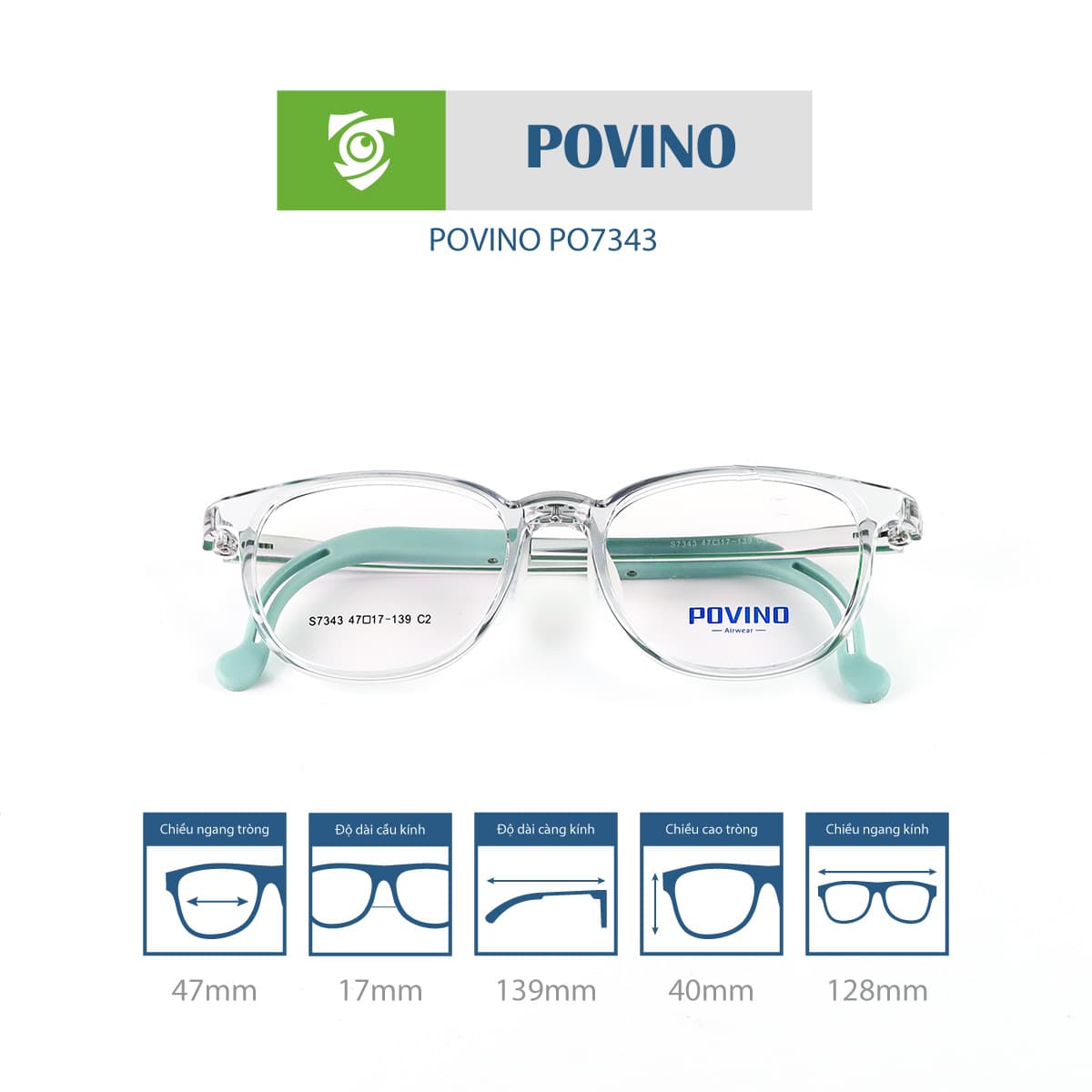 Gọng kính trẻ em POVINO PO7343 - Ảnh 2