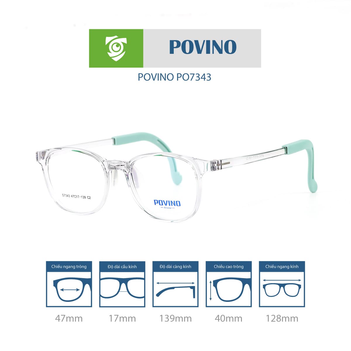 Gọng kính trẻ em POVINO PO7343 - Ảnh 8