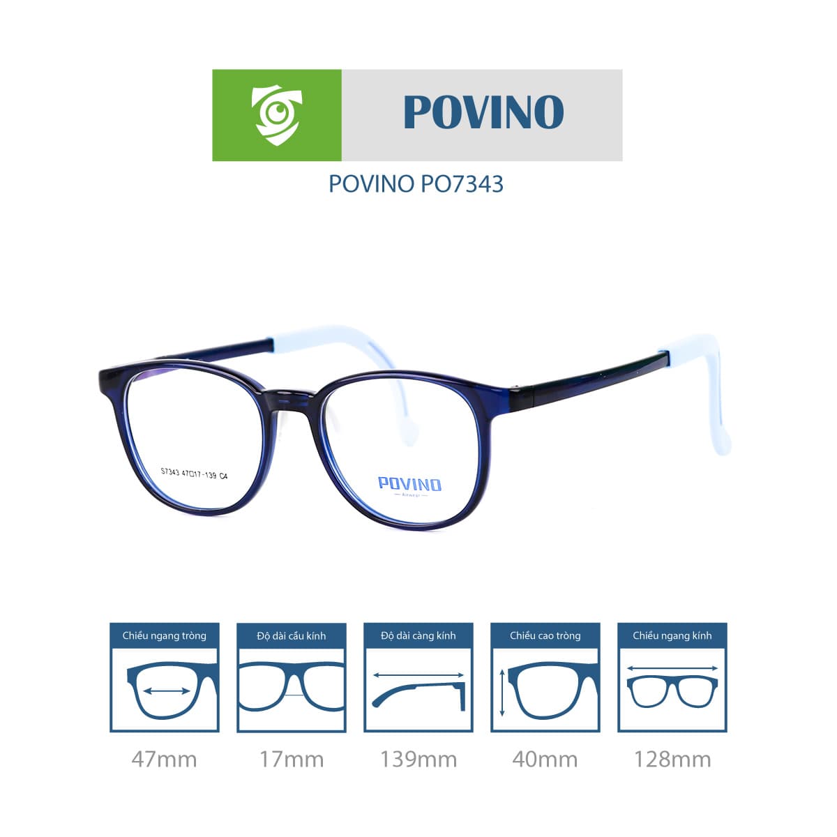 Gọng kính trẻ em POVINO PO7343 - Ảnh 7