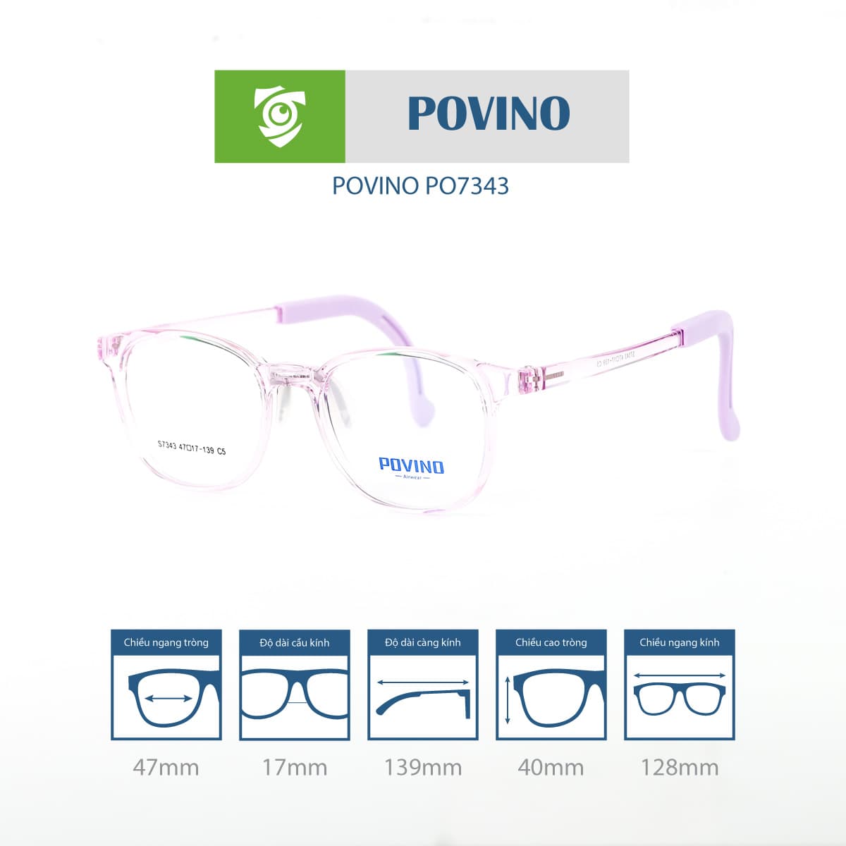 Gọng kính trẻ em POVINO PO7343 - Ảnh 6