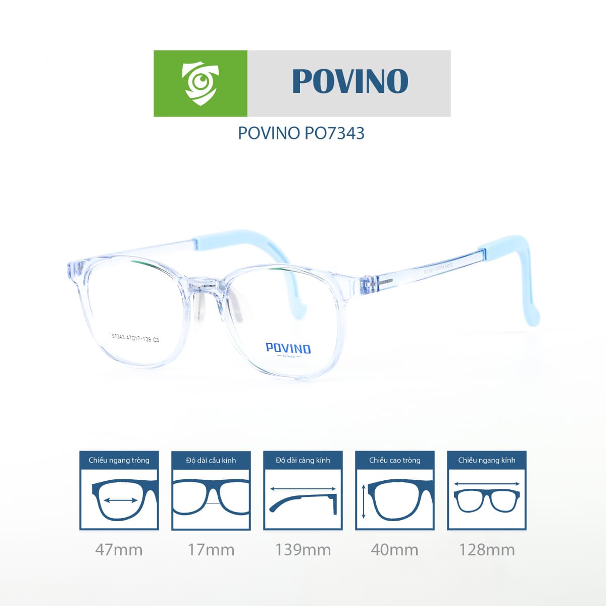 Gọng kính trẻ em POVINO PO7343 - Ảnh 5