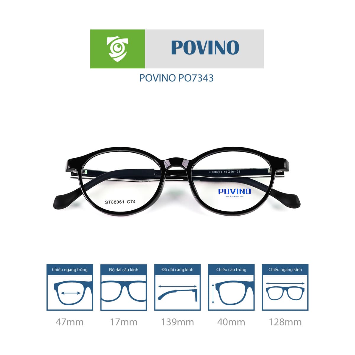 Gọng kính trẻ em POVINO PO7343 - Ảnh 4