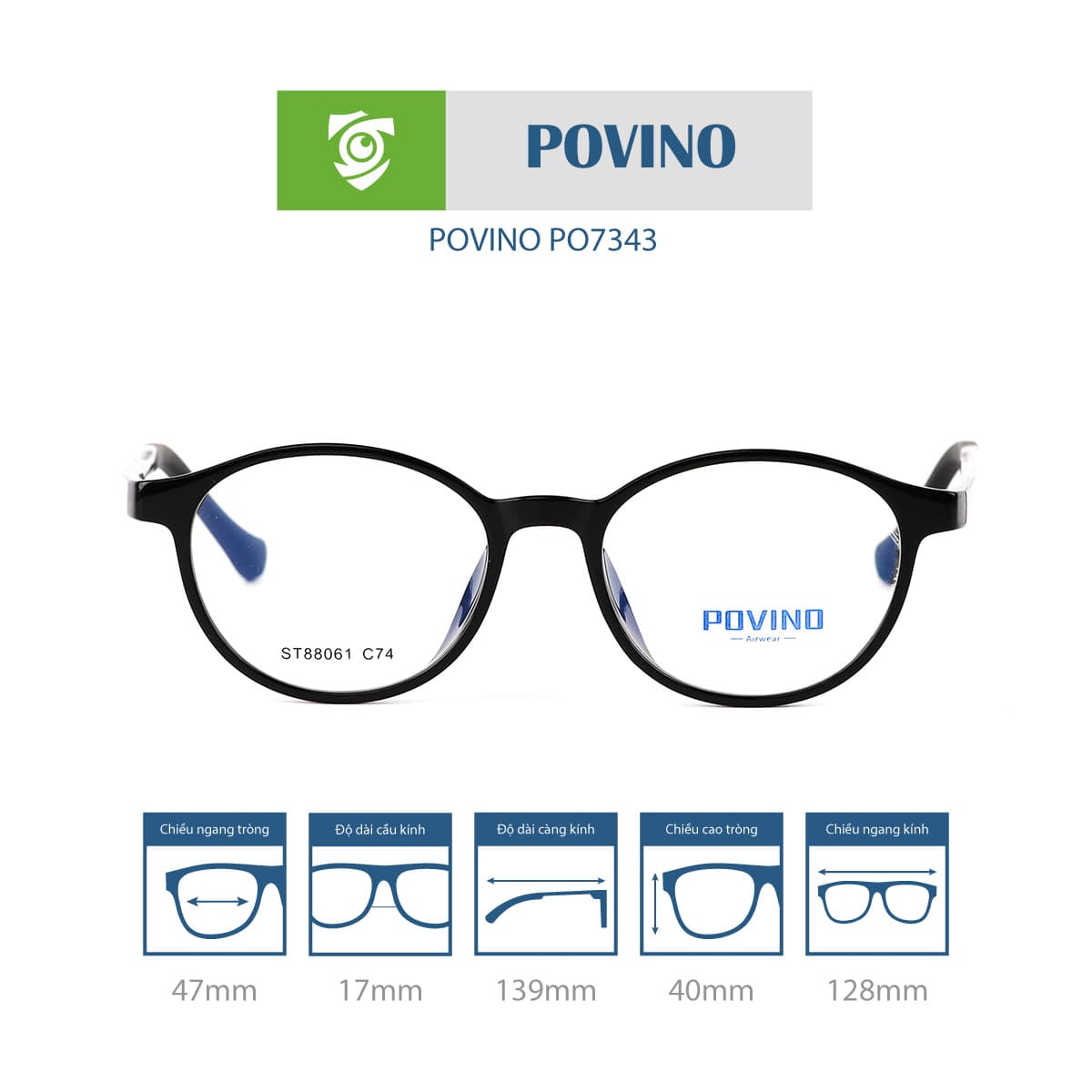 Gọng kính trẻ em POVINO PO7343 - Ảnh 1