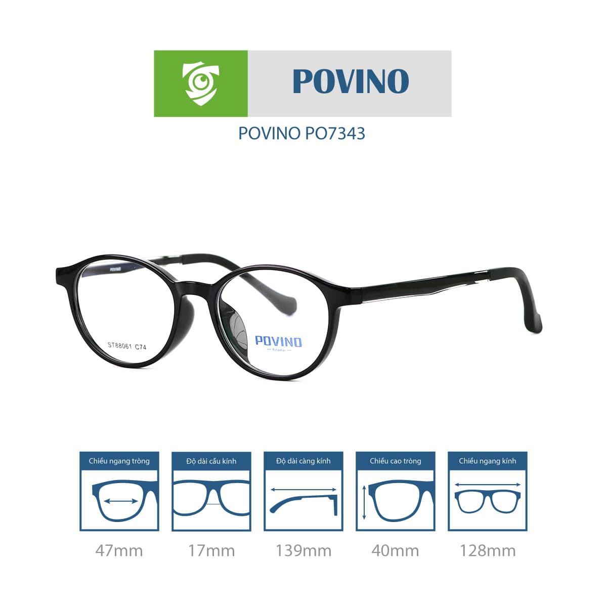 Gọng kính trẻ em POVINO PO7343 - Ảnh 13