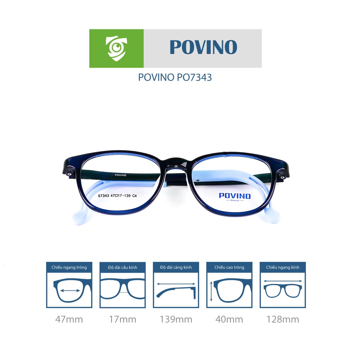 Gọng kính trẻ em POVINO PO7343 - Ảnh 9