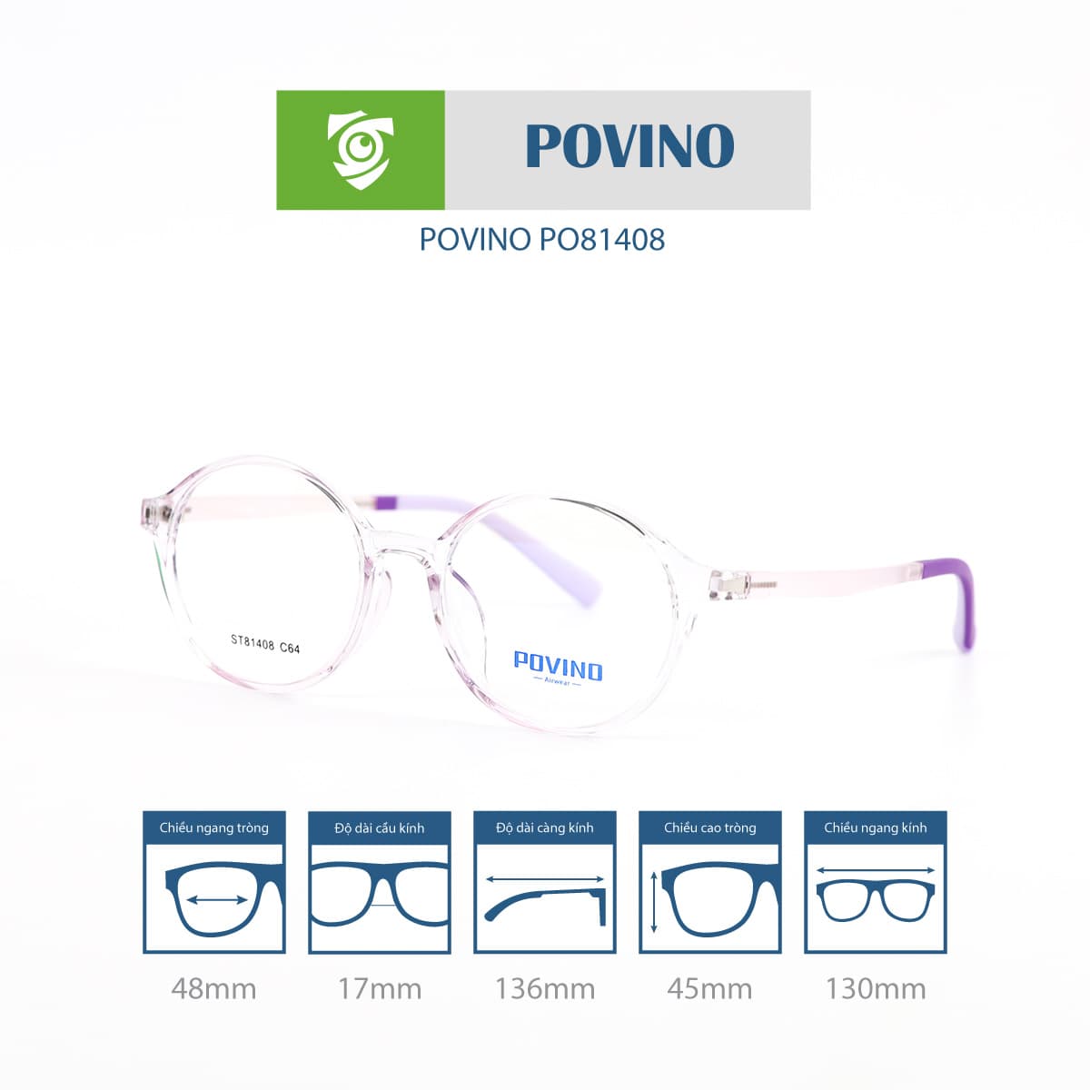 Gọng kính POVINO PO81408 - Ảnh 2