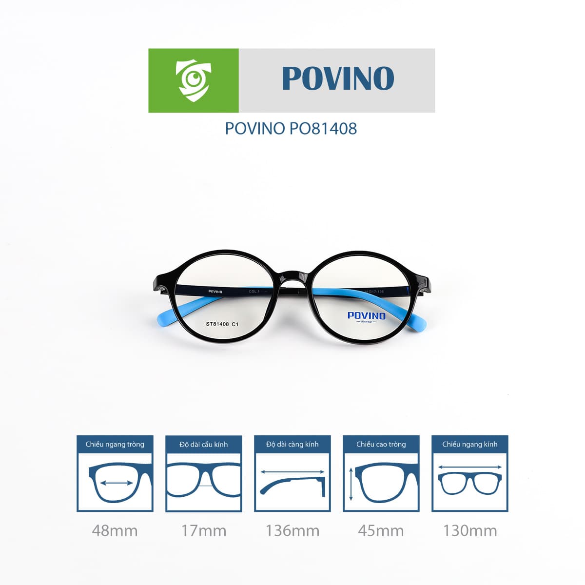 Gọng kính POVINO PO81408 - Ảnh 12