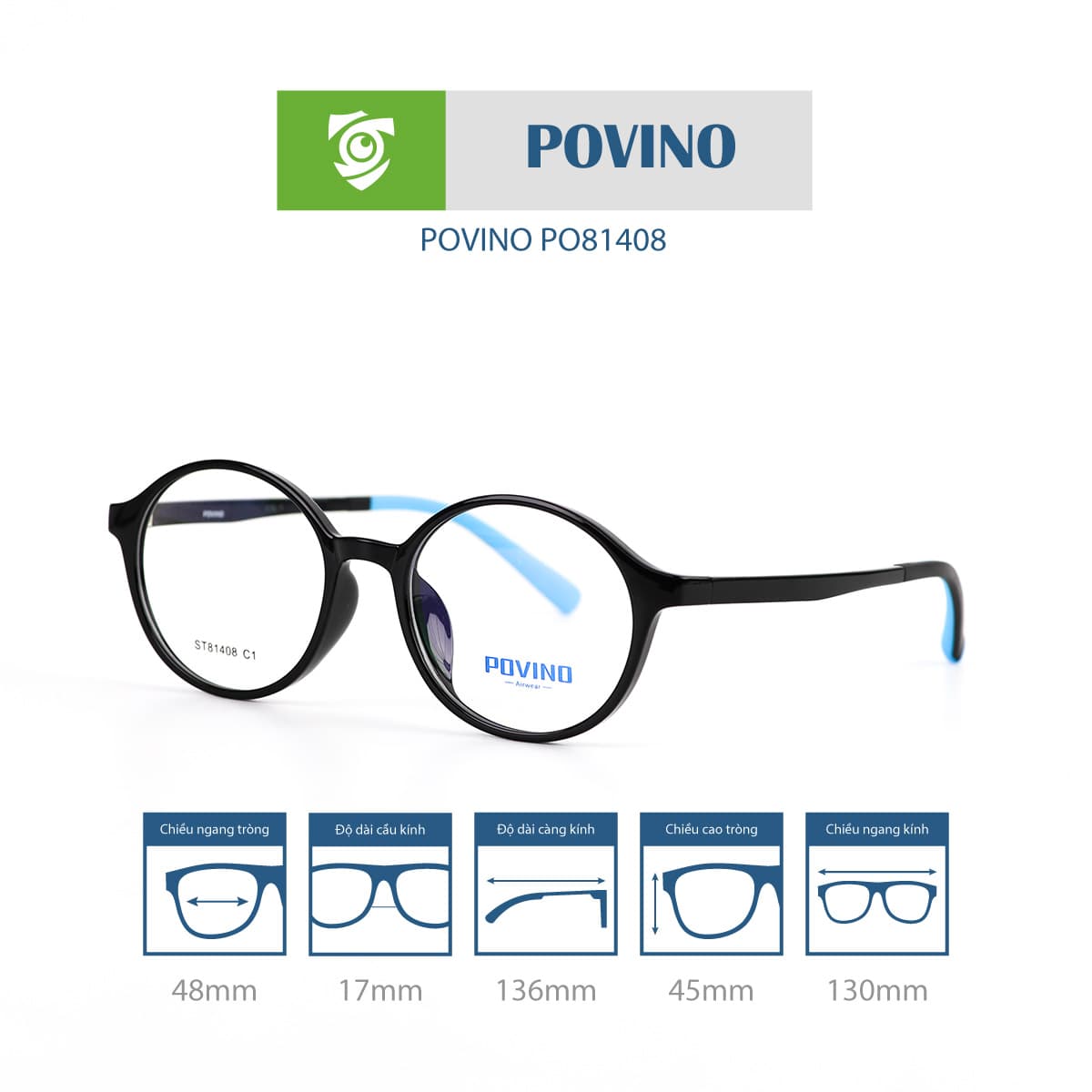 Gọng kính POVINO PO81408 - Ảnh 10