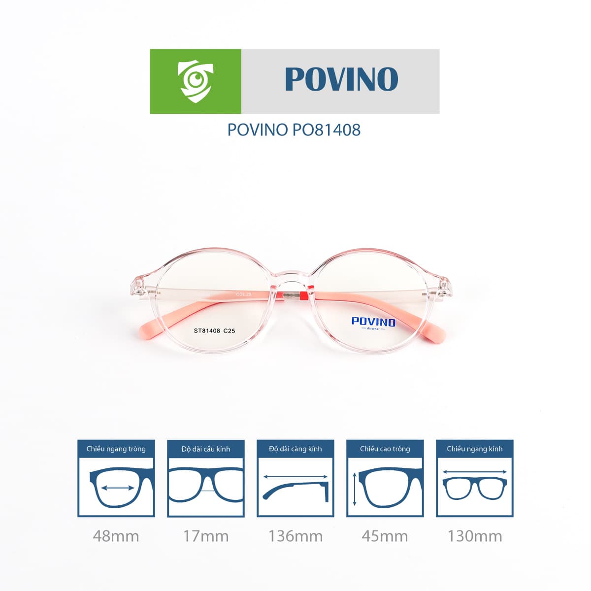 Gọng kính POVINO PO81408 - Ảnh 8