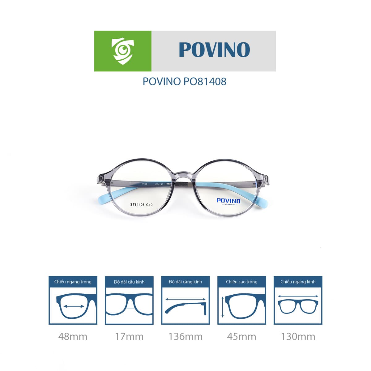 Gọng kính POVINO PO81408 - Ảnh 7