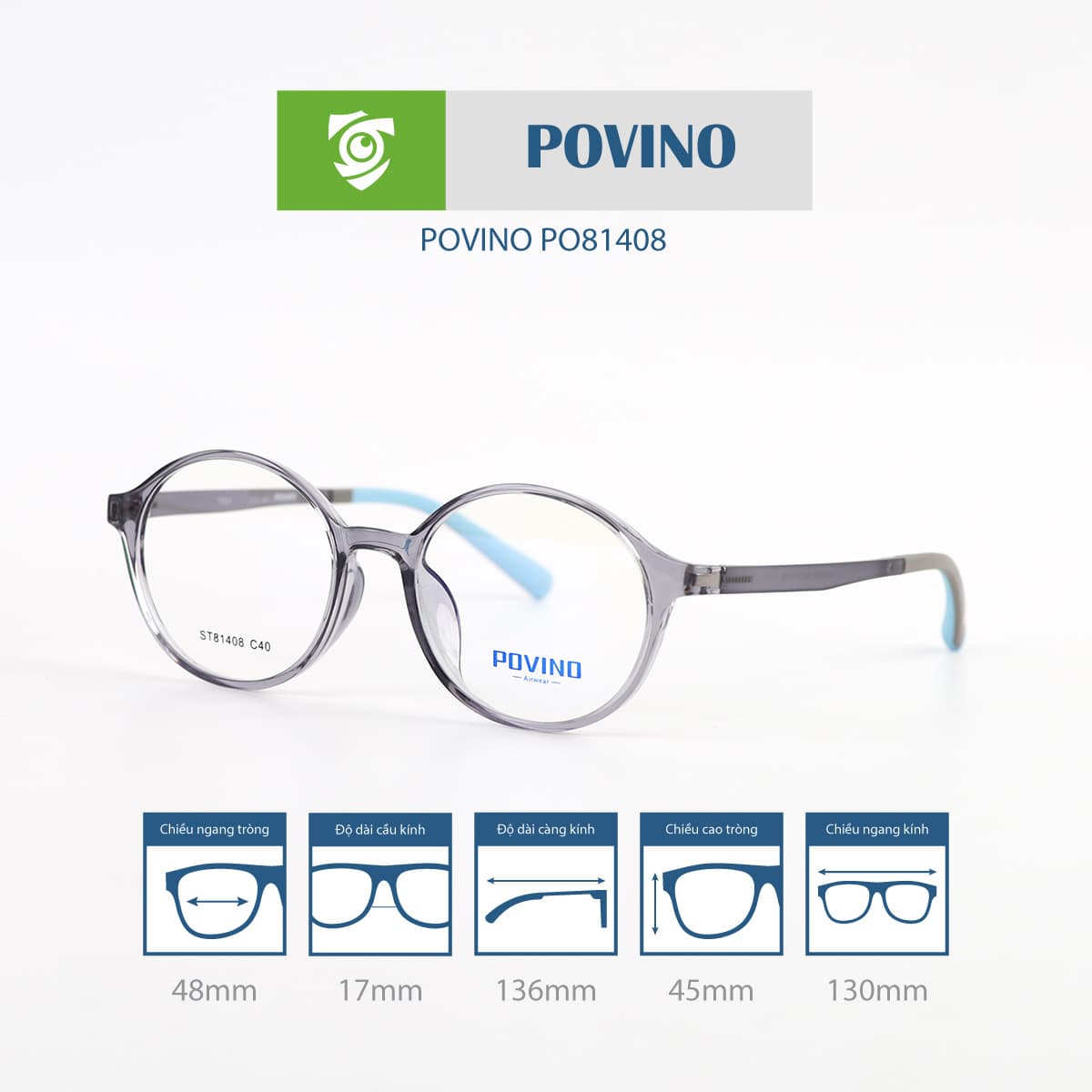 Gọng kính POVINO PO81408 - Ảnh 5