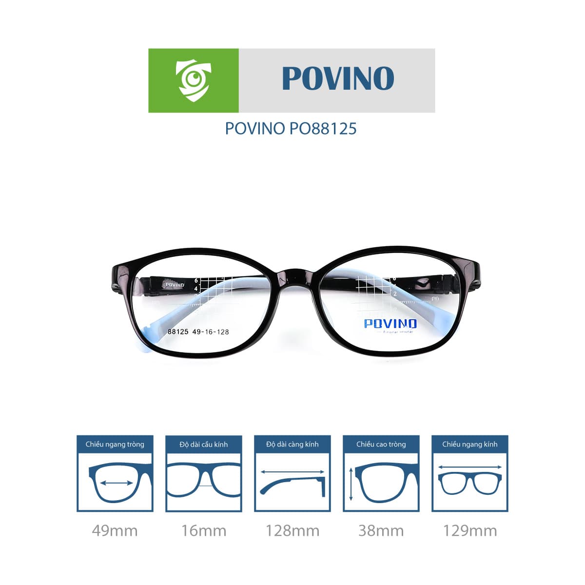 Gọng kính trẻ em POVINO PO88125 - Ảnh 4
