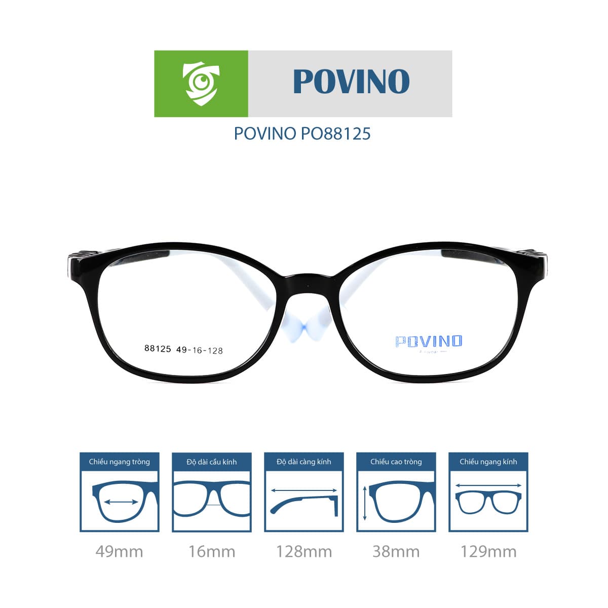 Gọng kính trẻ em POVINO PO88125 - Ảnh 1