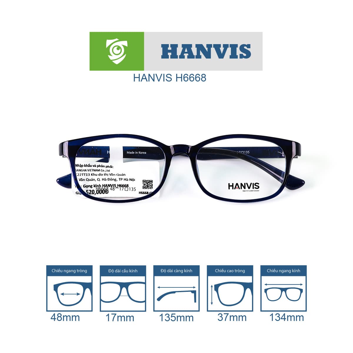 Gọng kính HANVIS H6668 - Ảnh 8