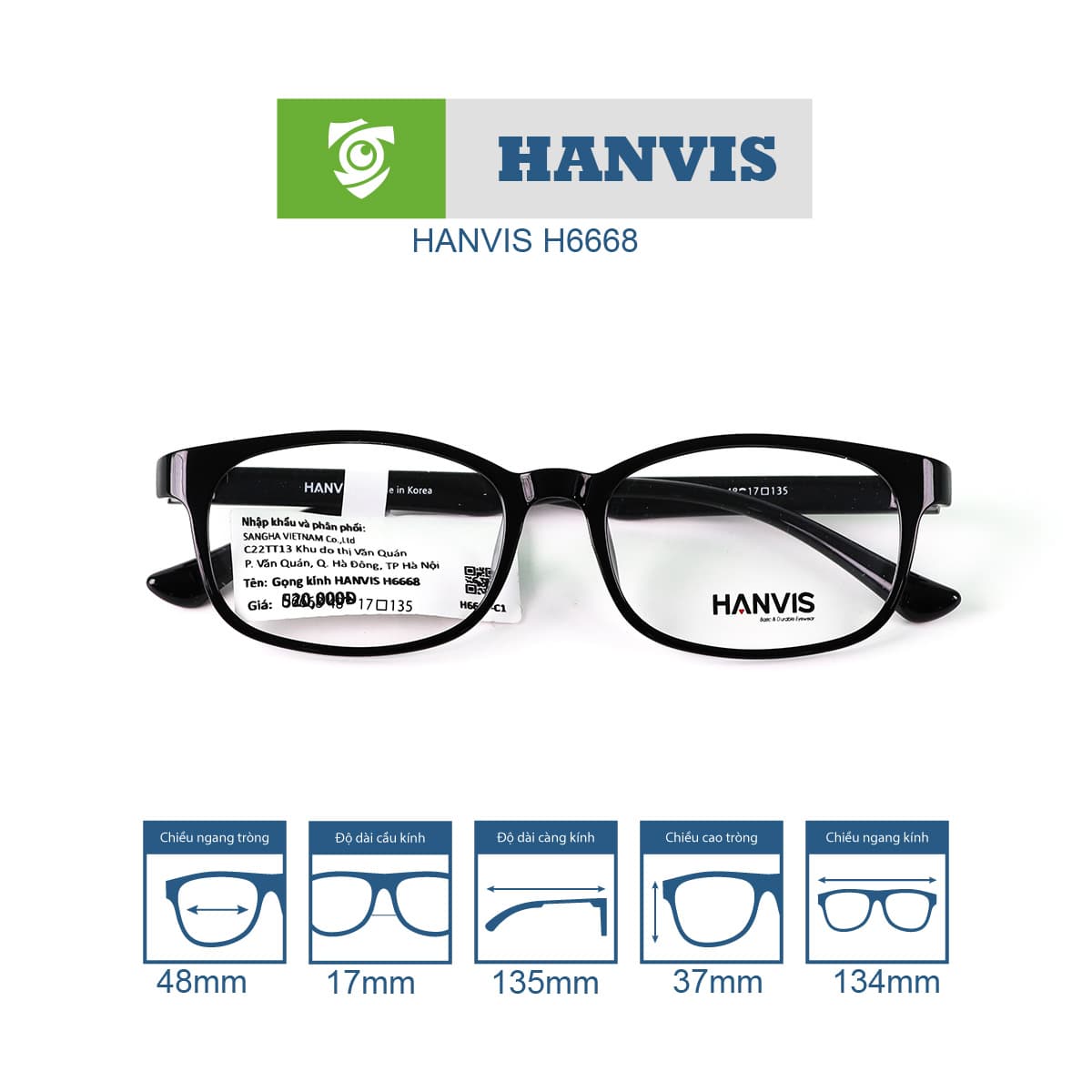 Gọng kính HANVIS H6668 - Ảnh 6