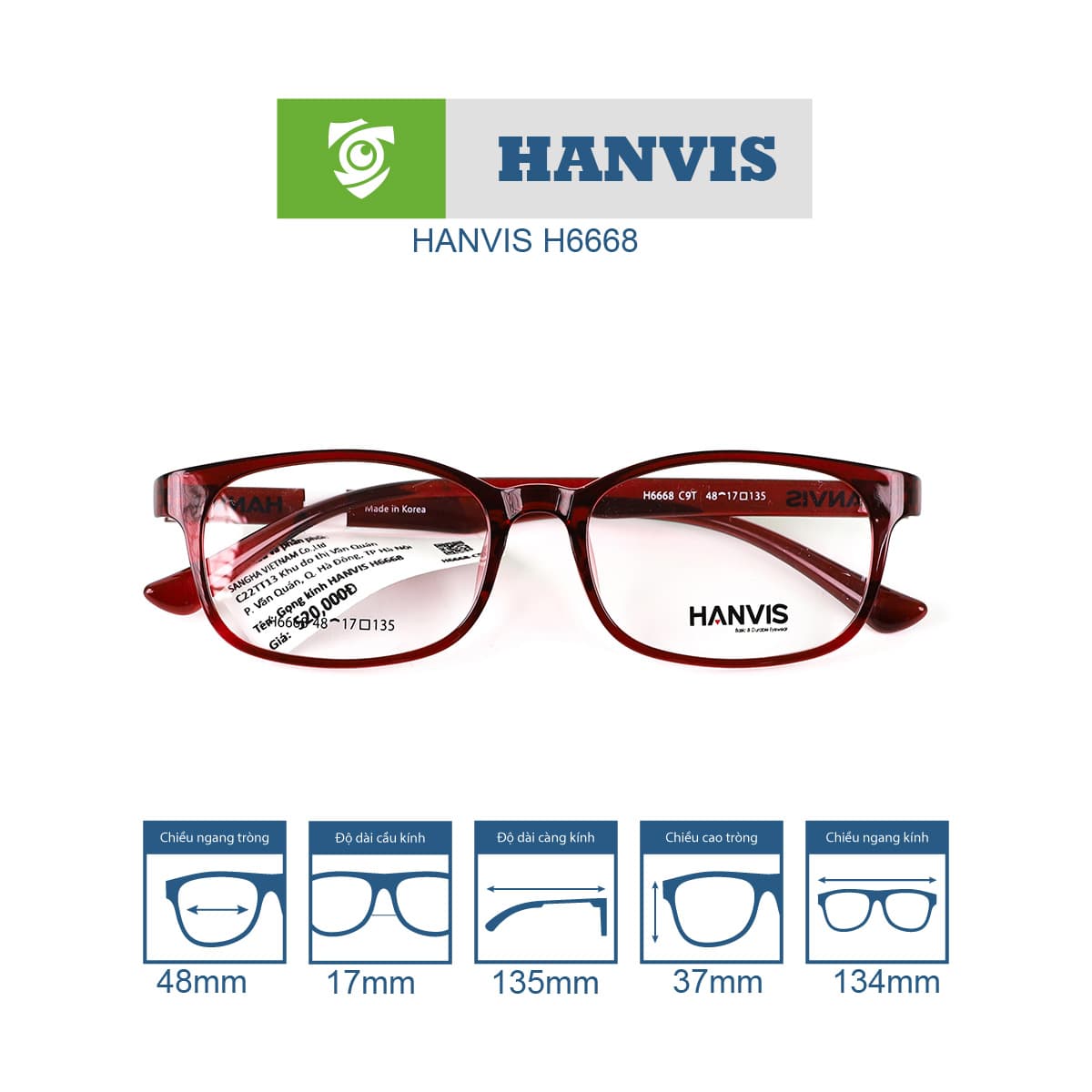 Gọng kính HANVIS H6668 - Ảnh 5