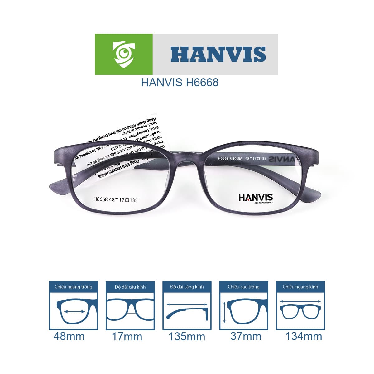 Gọng kính HANVIS H6668 - Ảnh 3