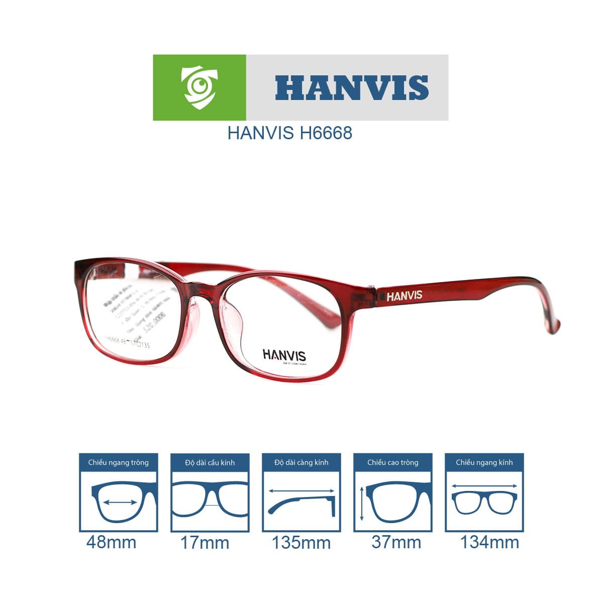 Gọng kính HANVIS H6668 - Ảnh 4