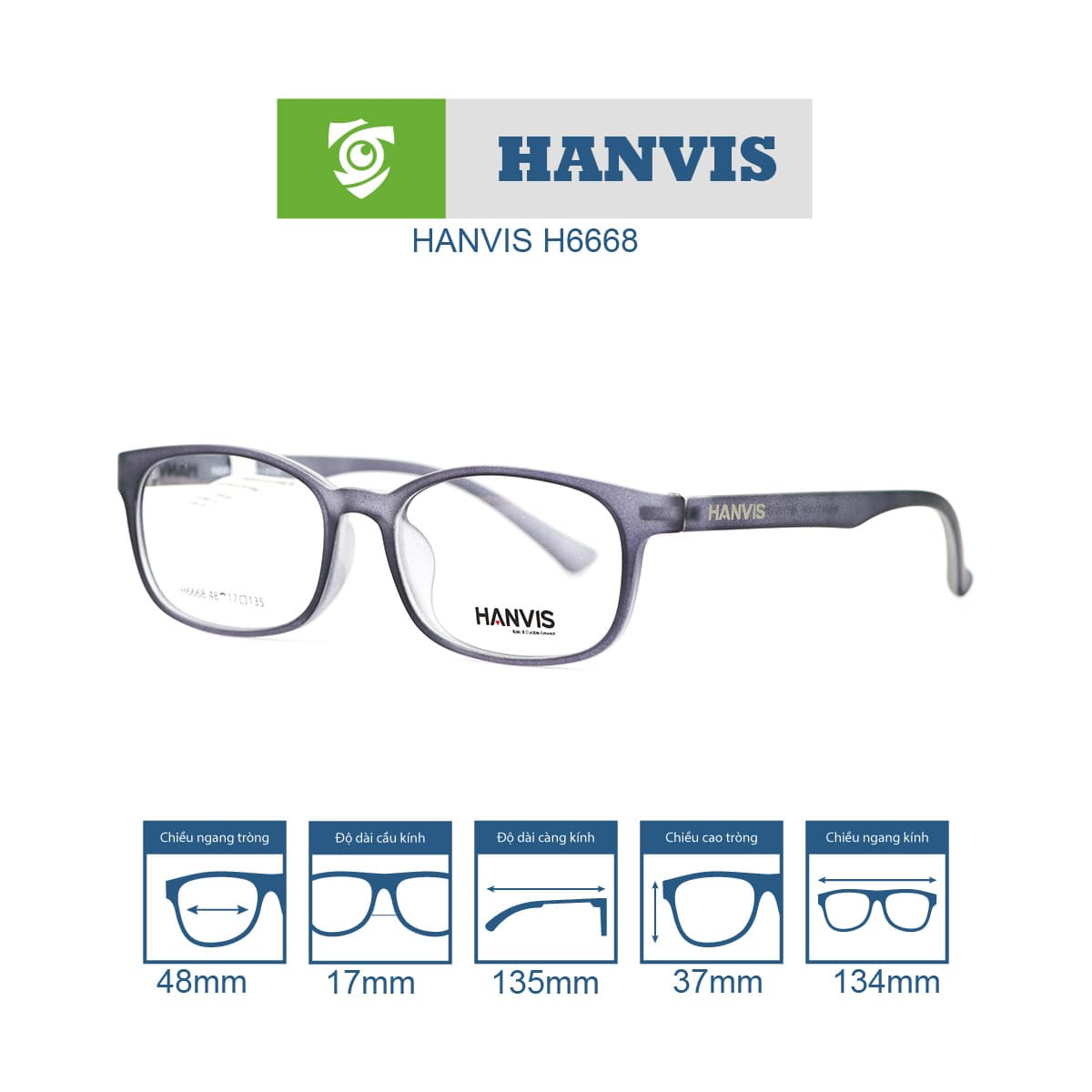 Gọng kính HANVIS H6668 - Ảnh 12