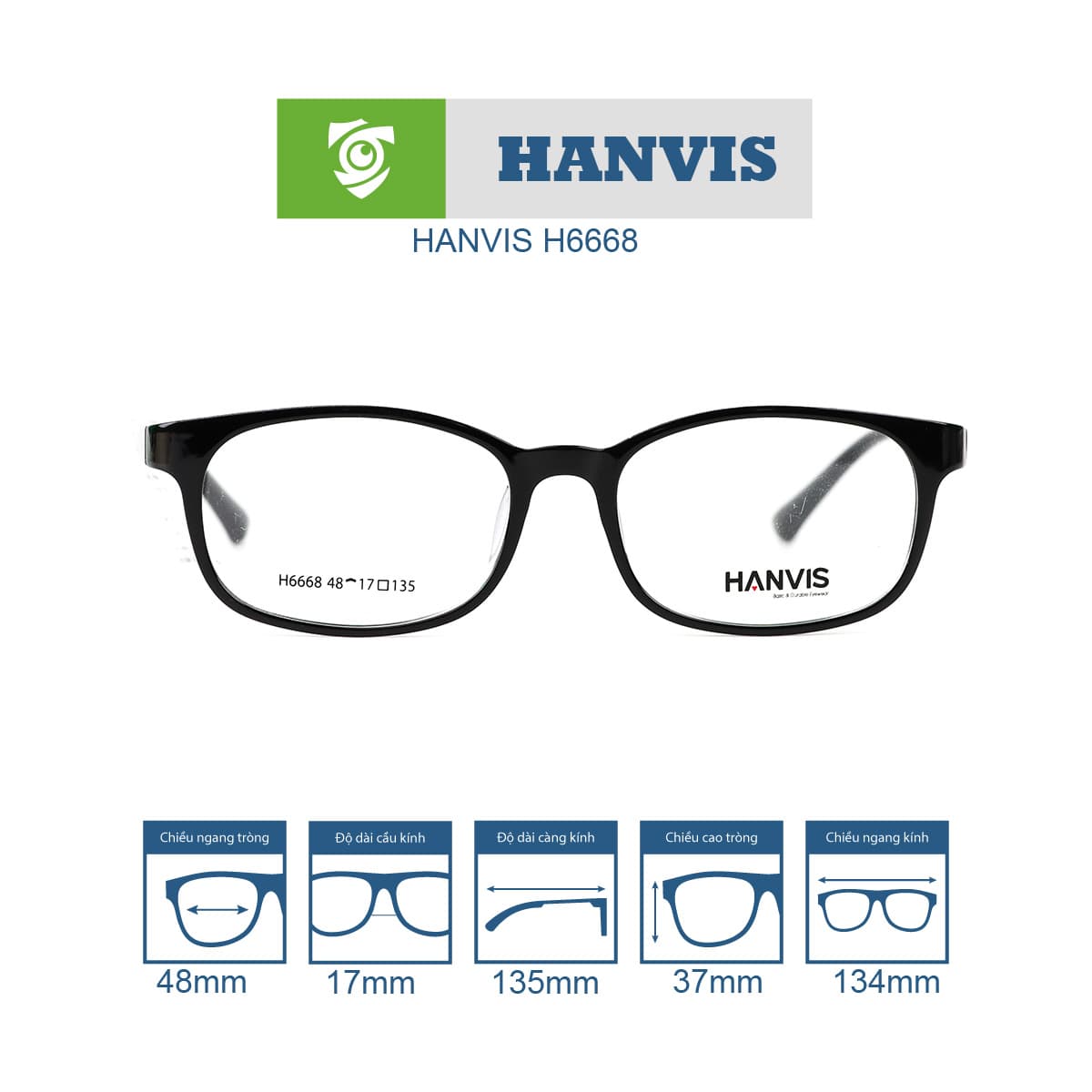 Gọng kính HANVIS H6668 - Ảnh 11