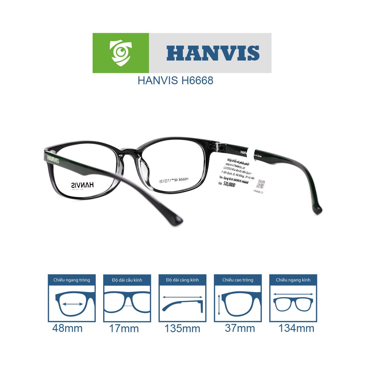 Gọng kính HANVIS H6668 - Ảnh 10