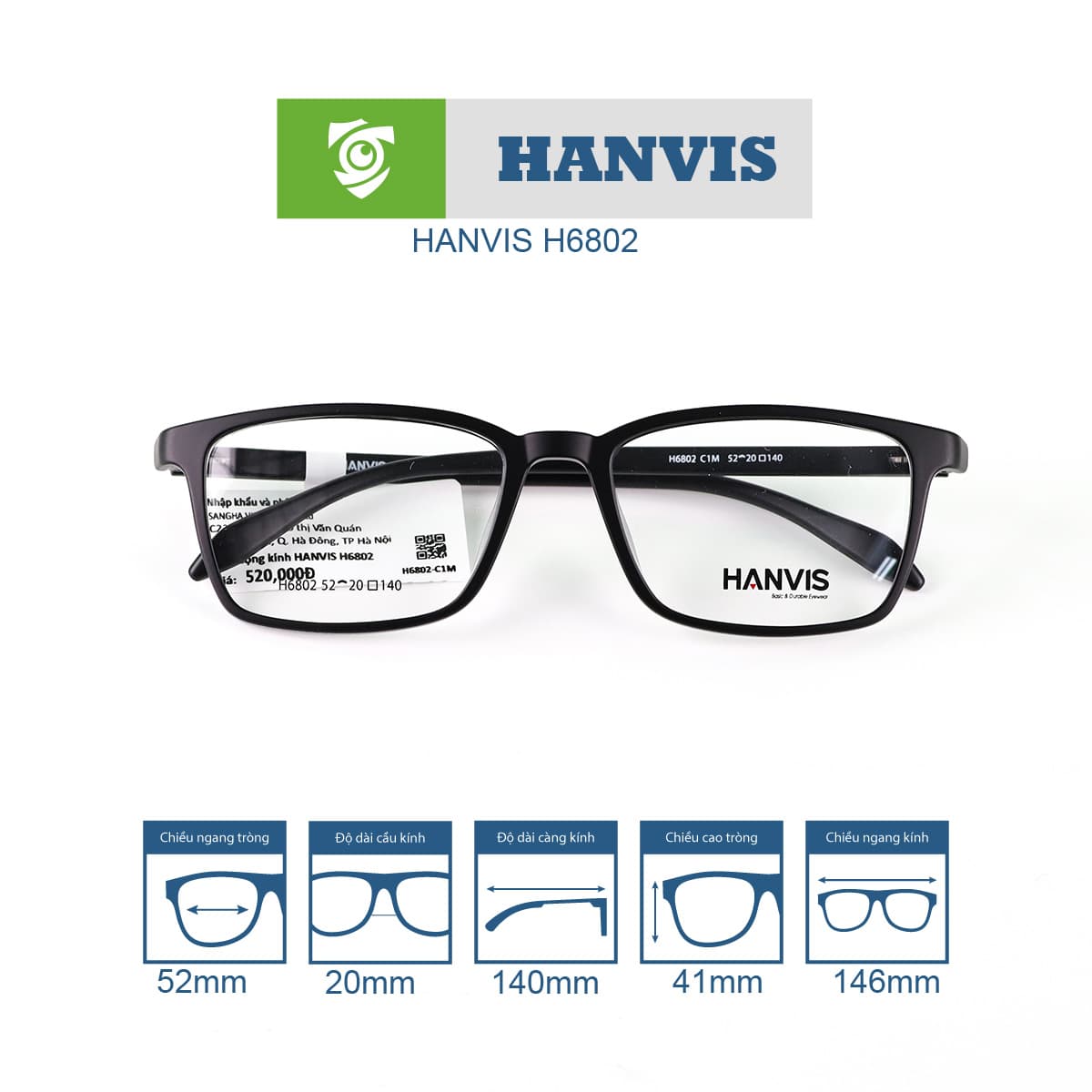 Gọng kính HANVIS H6802 - Ảnh 2