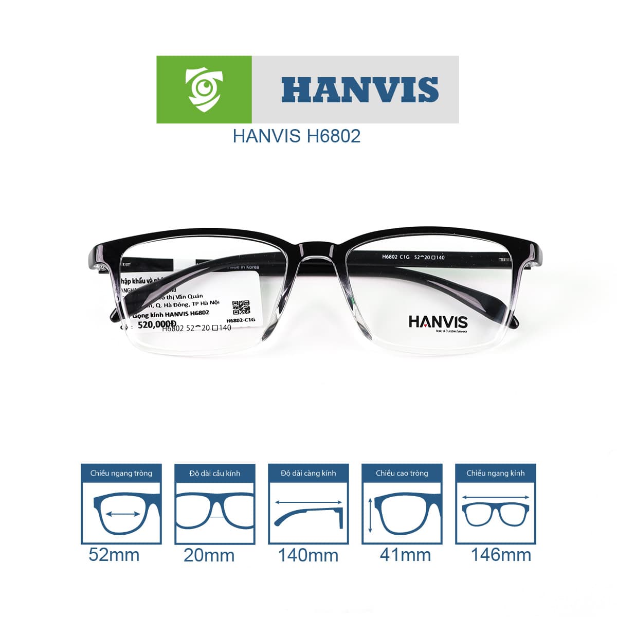 Gọng kính HANVIS H6802 - Ảnh 8