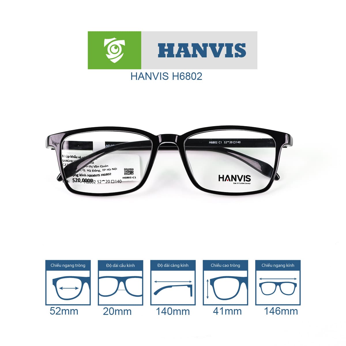 Gọng kính HANVIS H6802 - Ảnh 7