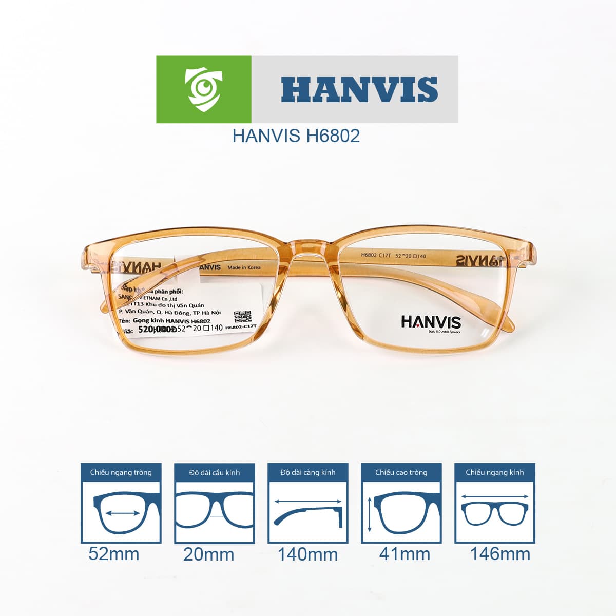 Gọng kính HANVIS H6802 - Ảnh 6