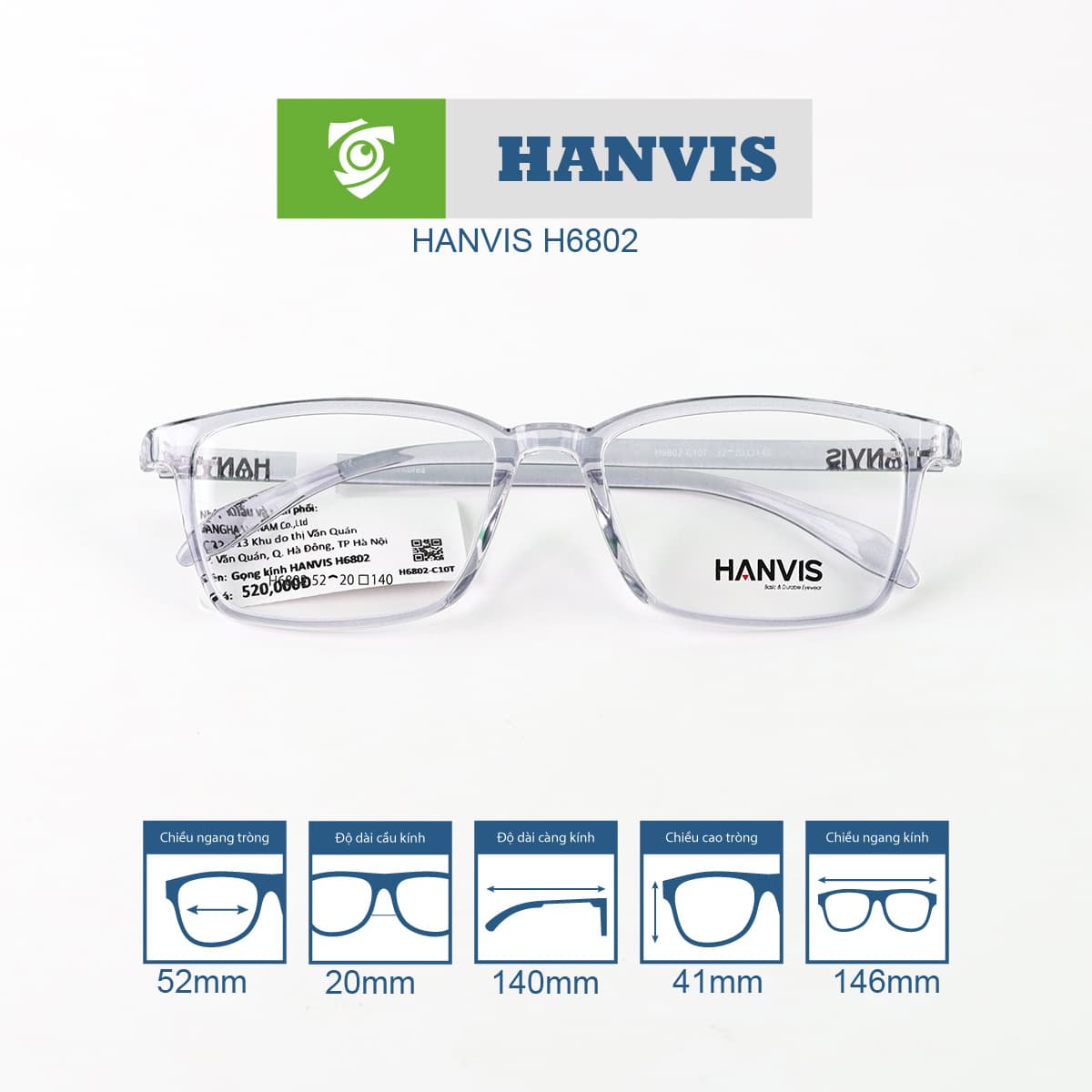 Gọng kính HANVIS H6802 - Ảnh 5